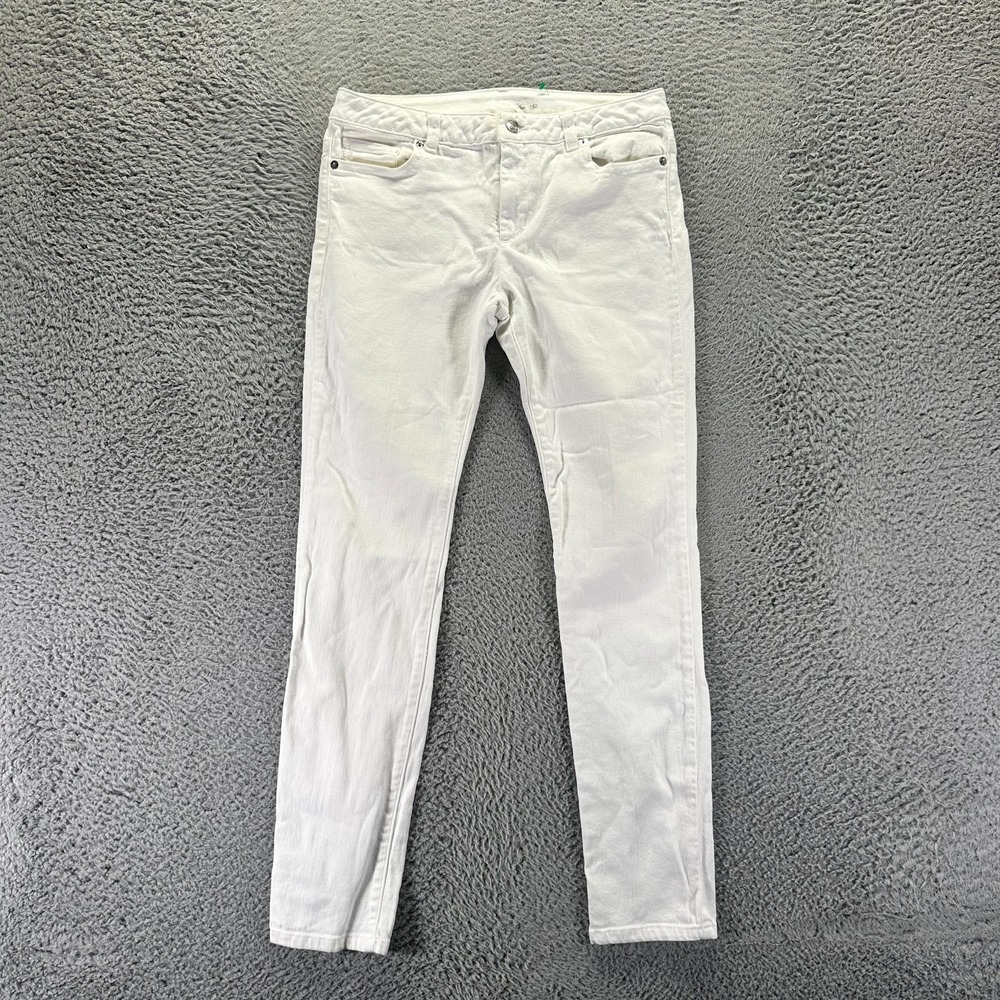 Michael Kors Jeans Womens 30x30 White Cotton Denim Skinny Leg Workwear Stretch